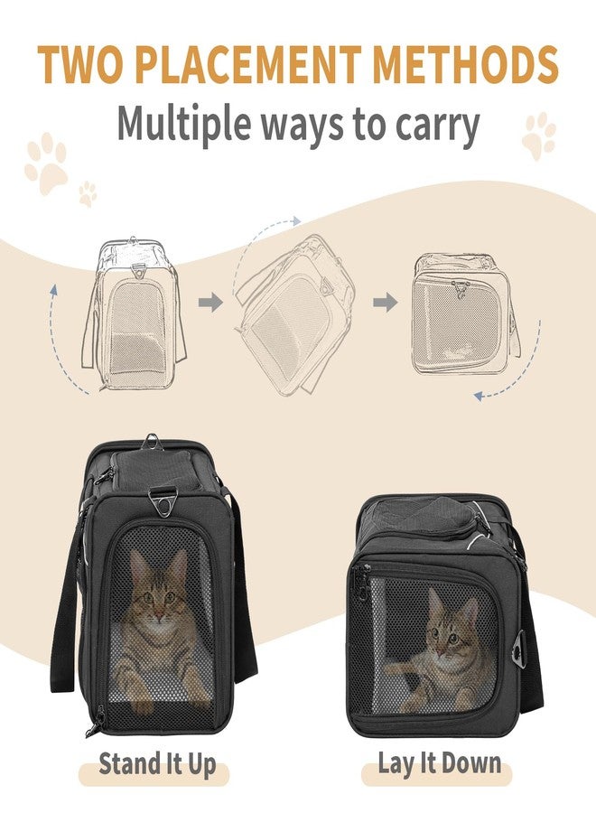 بتس فيت حقيبة نقل الحيوانات الأليفة Petsfit المعتمدة من شركات الطيران للقطط الصغيرة، مقاس 16.5 × 8.6 × 11 بوصة، معتمدة من إدارة أمن النقل الأمريكية، مع حشوة مزدوجة الجوانب قابلة للإزالة (وضع ثنائي الاتجاه) - تناسب معظم مقاعد الطائرات، مانعة للهروب (أسود) - Image 4